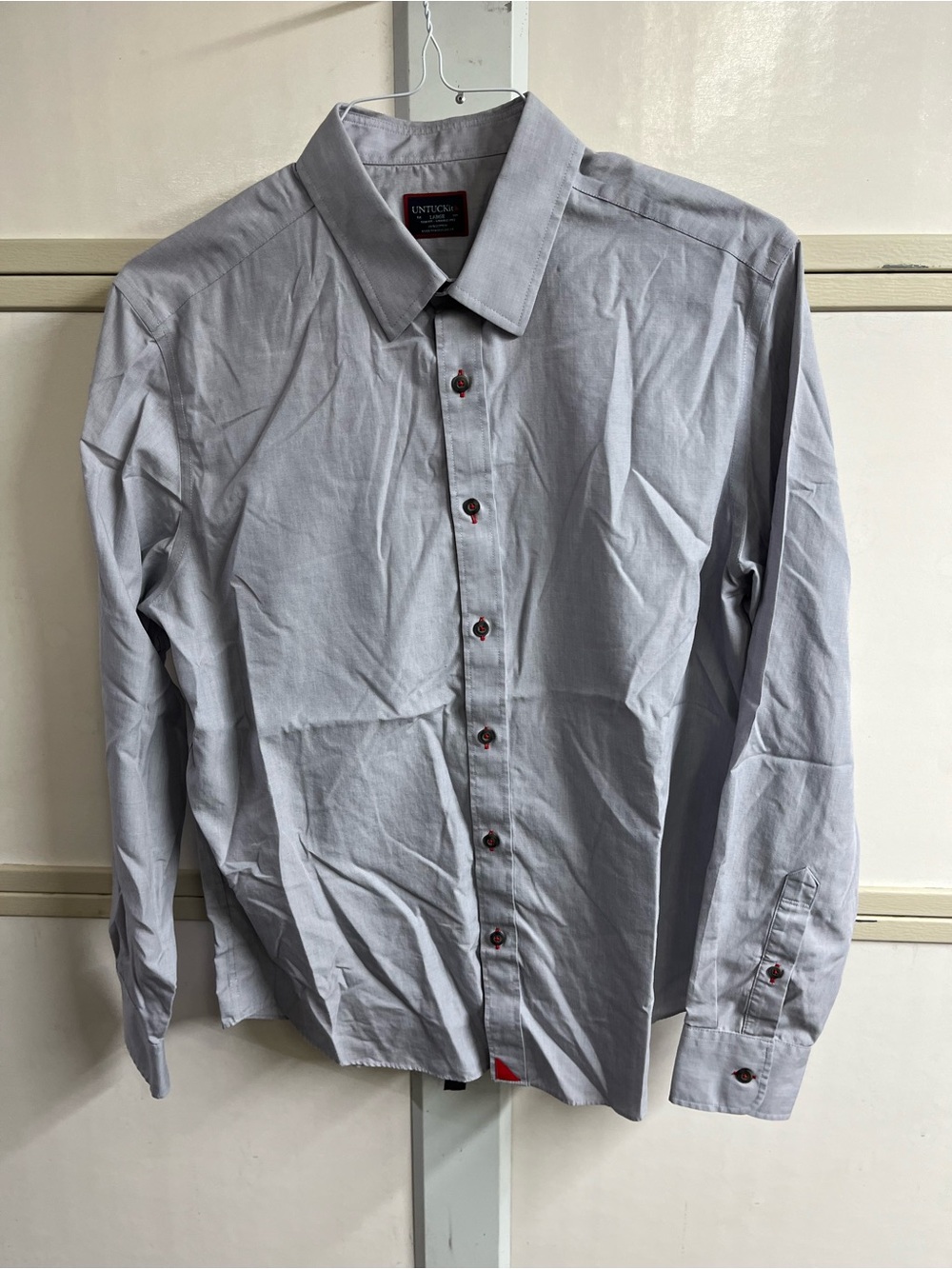 UNTUCKit Men's Light Gray Long-Sleeve Button-Down Shirt